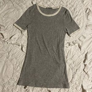 Vince Heather grey crew Tee with Cream trim - NWOT